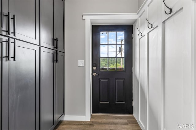 422 N 2nd St, De Soto, MO 63020 - mudroom with baseboards and dark wood finished floors