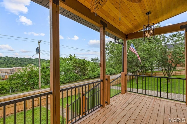 422 N 2nd St, De Soto, MO 63020 - wooden deck with a fenced backyard