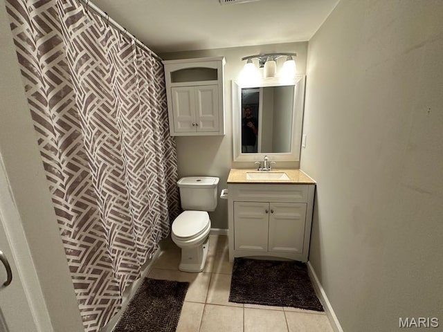 69 Jakes Ct, Ofallon, MO 63366 - bathroom with vanity, tile patterned flooring, and a shower with shower curtain
