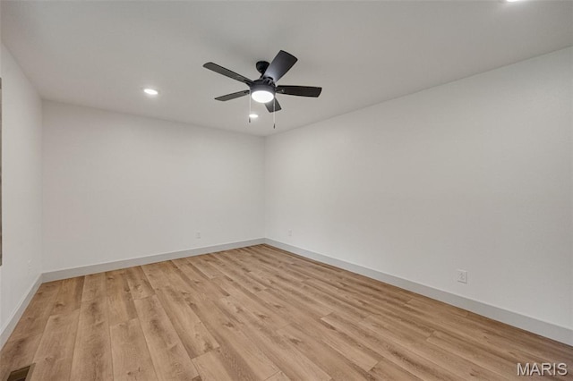 10293 Strange Rd, Potosi, MO 63664 - unfurnished room with recessed lighting, light wood finished floors, and a ceiling fan