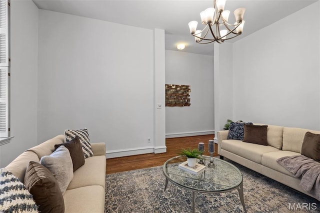 1302 S 10th, Saint Louis, MO 63104 - living room with wood finished floors and a chandelier