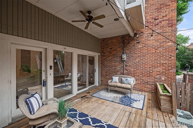 1302 S 10th, Saint Louis, MO 63104 - wooden terrace featuring ceiling fan