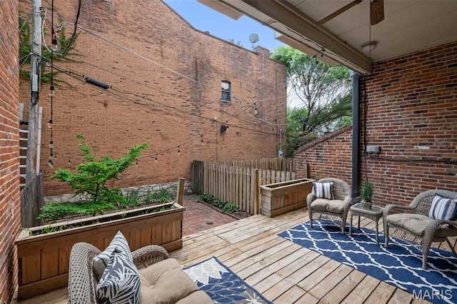 1302 S 10th, Saint Louis, MO 63104 - deck with a ceiling fan and an outdoor living space