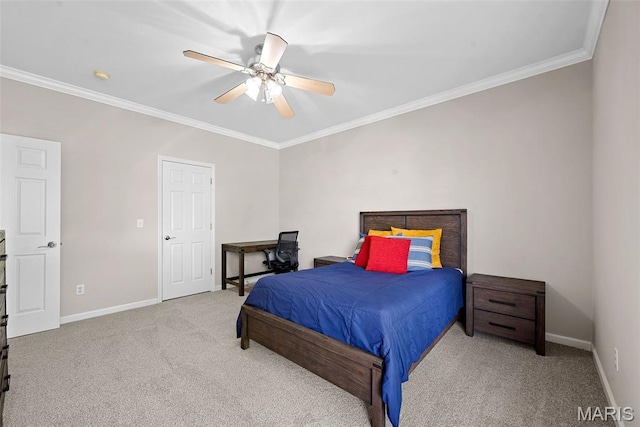 6 Wolverton Ct, Saint Charles, MO 63301 - bedroom with carpet flooring, ornamental molding, and ceiling fan
