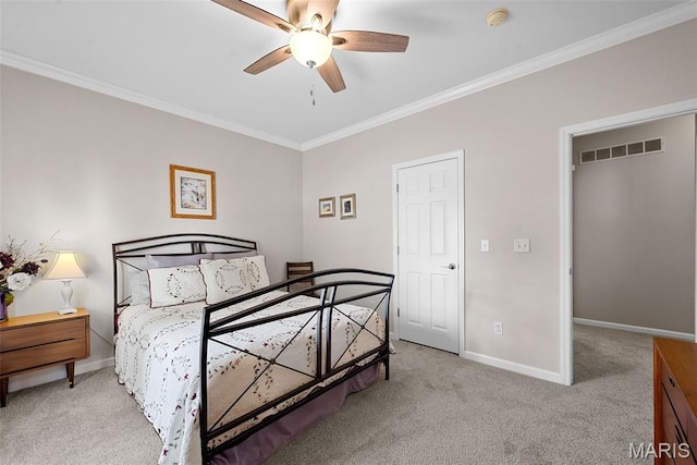 6 Wolverton Ct, Saint Charles, MO 63301 - carpeted bedroom featuring crown molding and ceiling fan