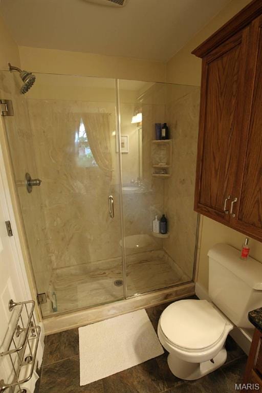 302 N Main St, Saint Elmo, IL 62458 - bathroom with toilet and a stall shower