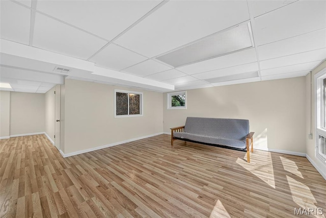 3 Cardigan Ln, Saint Louis, MO 63135 - sitting room with light wood-style flooring and a paneled ceiling