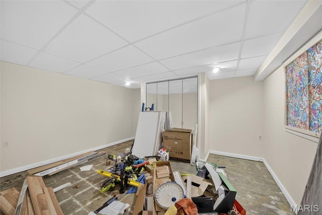 3 Cardigan Ln, Saint Louis, MO 63135 - finished basement featuring a drop ceiling and baseboards