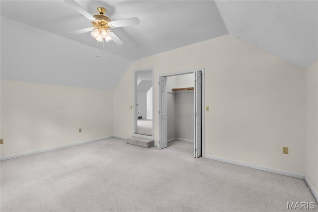 2615 Saddle Ridge Ln, Cape Girardeau, MO 63701 - bonus room featuring lofted ceiling, light colored carpet, and ceiling fan