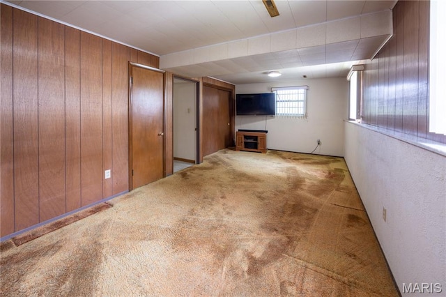 1131 Kimbel Ln, Jackson, MO 63755 - basement featuring carpet and wood walls