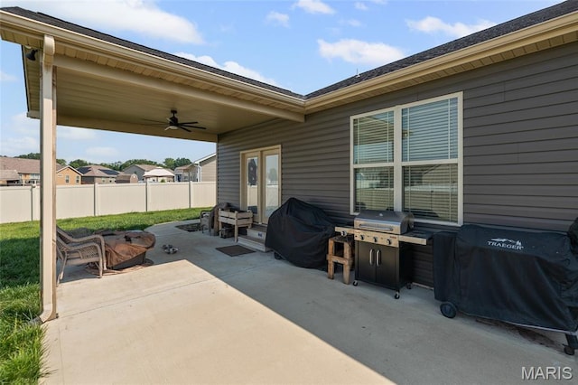 2626 Waldon Ln, Belleville, IL 62221 - view of patio with ceiling fan and a grill