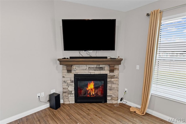 2626 Waldon Ln, Belleville, IL 62221 - detailed view of wood finished floors and a fireplace