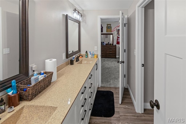 2626 Waldon Ln, Belleville, IL 62221 - bathroom with vanity and wood finished floors