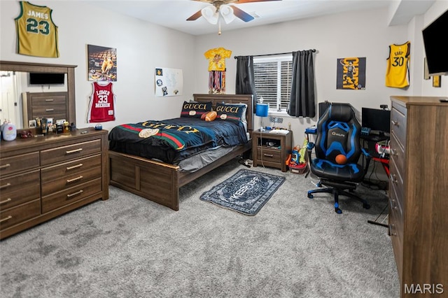 2626 Waldon Ln, Belleville, IL 62221 - bedroom with carpet floors and a ceiling fan