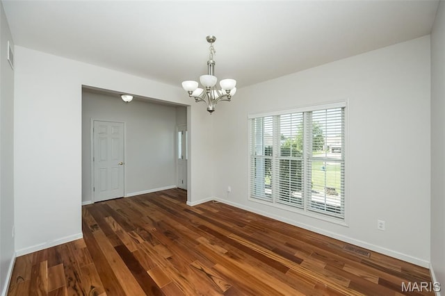 86 Homefield Square Ct, Ofallon, MO 63366 - unfurnished room with a chandelier and wood finished floors