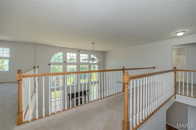 86 Homefield Square Ct, Ofallon, MO 63366 - hallway featuring carpet floors and an upstairs landing