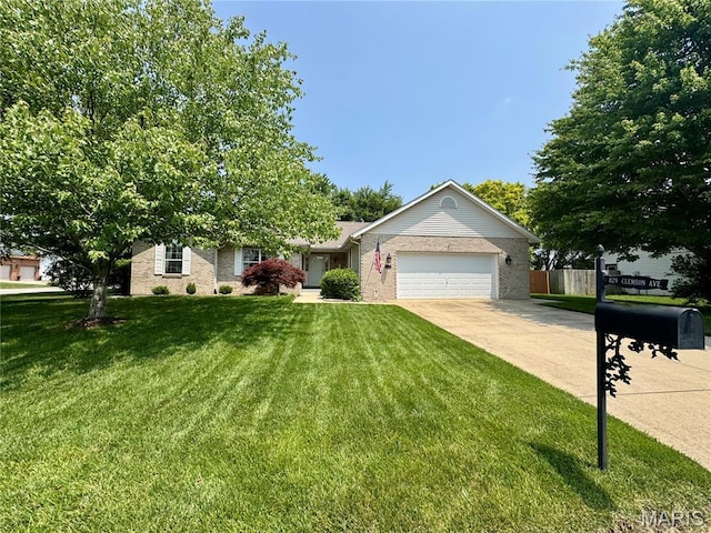 829 Clemson Ave, Fairview Heights, IL 62208 - view of front of home featuring an attached garage, concrete driveway, and brick siding
