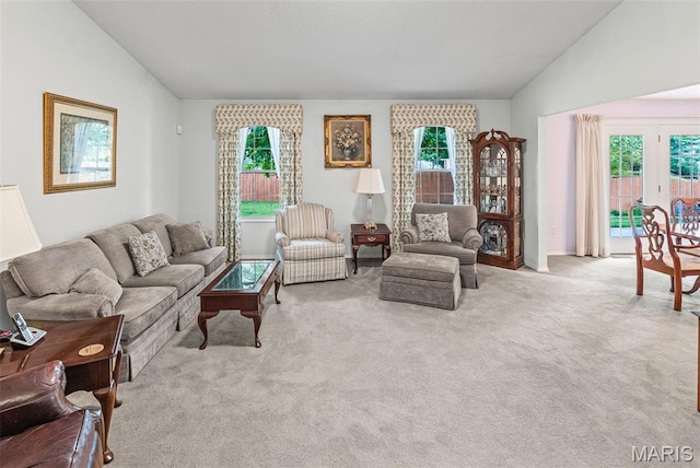 829 Clemson Ave, Fairview Heights, IL 62208 - carpeted living area with lofted ceiling and plenty of natural light