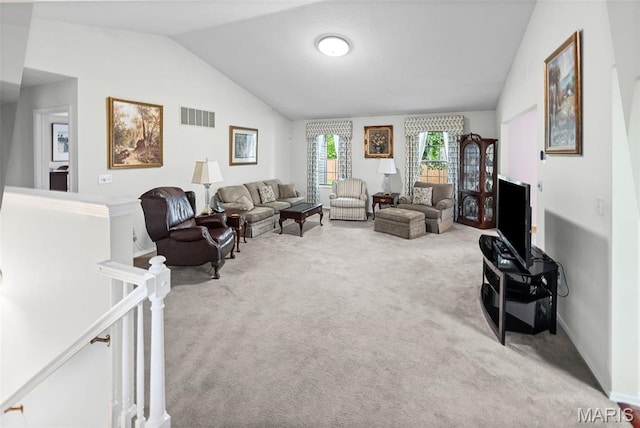 829 Clemson Ave, Fairview Heights, IL 62208 - carpeted living area with lofted ceiling and baseboards