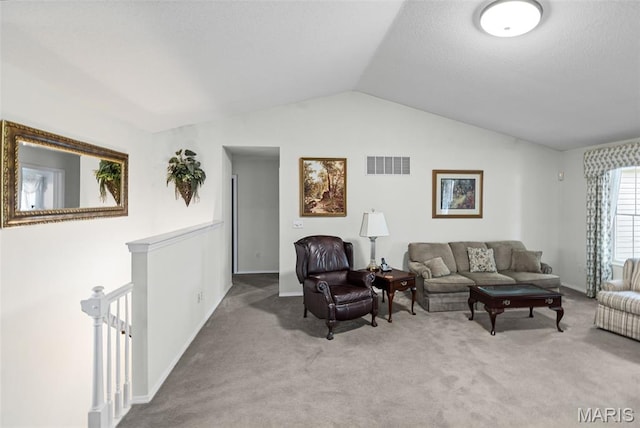 829 Clemson Ave, Fairview Heights, IL 62208 - living area with carpet flooring and vaulted ceiling