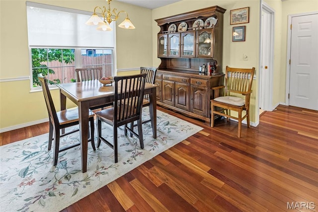 829 Clemson Ave, Fairview Heights, IL 62208 - dining space with dark wood finished floors and a chandelier