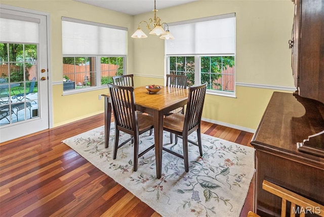 829 Clemson Ave, Fairview Heights, IL 62208 - dining room featuring a chandelier, plenty of natural light, and wood finished floors