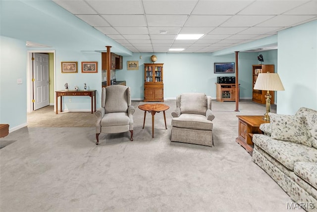 829 Clemson Ave, Fairview Heights, IL 62208 - living room with carpet flooring and a drop ceiling