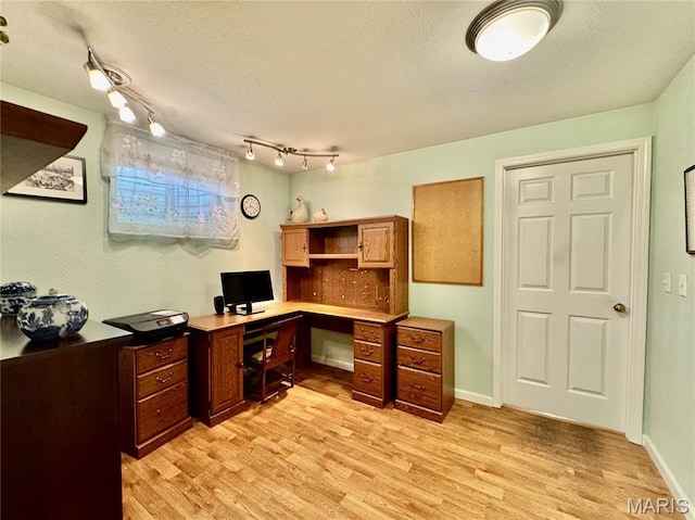 829 Clemson Ave, Fairview Heights, IL 62208 - office with light wood-style floors, a textured ceiling, and rail lighting