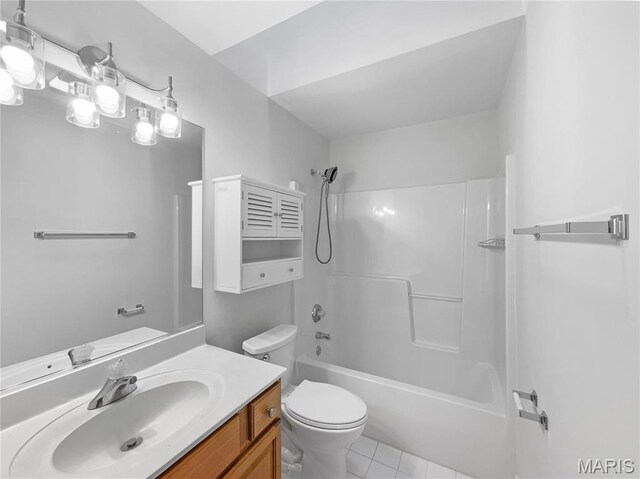 596 Eagle Manor Ln, Chesterfield, MO 63017 - full bath with vanity, shower / tub combination, and tile patterned flooring