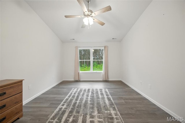 1575 Hickory Lndg, De Soto, MO 63020 - unfurnished room featuring ceiling fan, wood finished floors, and lofted ceiling