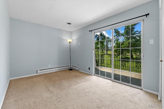 1745 Herault Pl Unit F, Saint Louis, MO 63125 - carpeted empty room with a baseboard radiator and baseboards