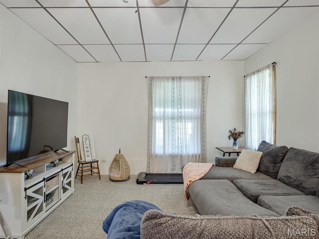 1767 Ames Rd, Prairie Du Rocher, IL 62277 - carpeted living room with a paneled ceiling