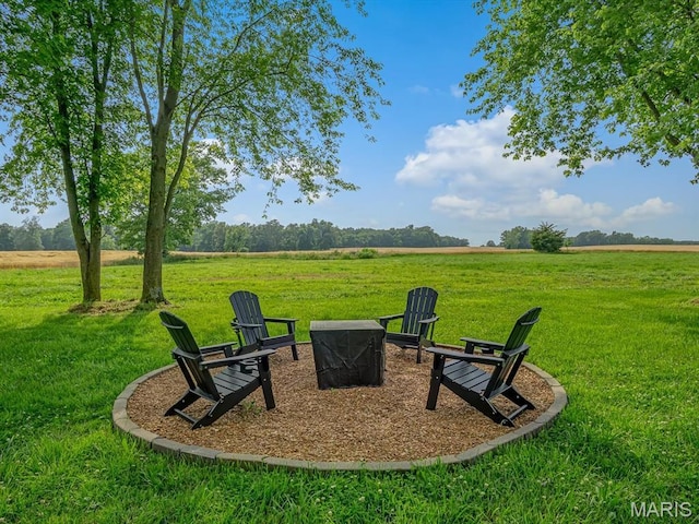 1767 Ames Rd, Prairie Du Rocher, IL 62277 - view of green lawn with a view of countryside and an outdoor fire pit