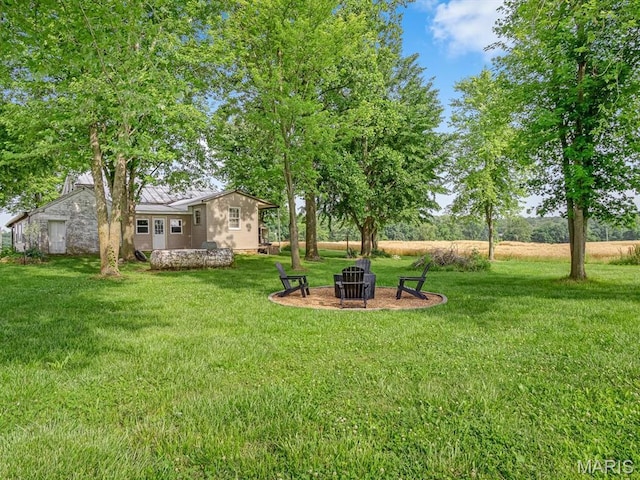 1767 Ames Rd, Prairie Du Rocher, IL 62277 - view of grassy yard with a fire pit