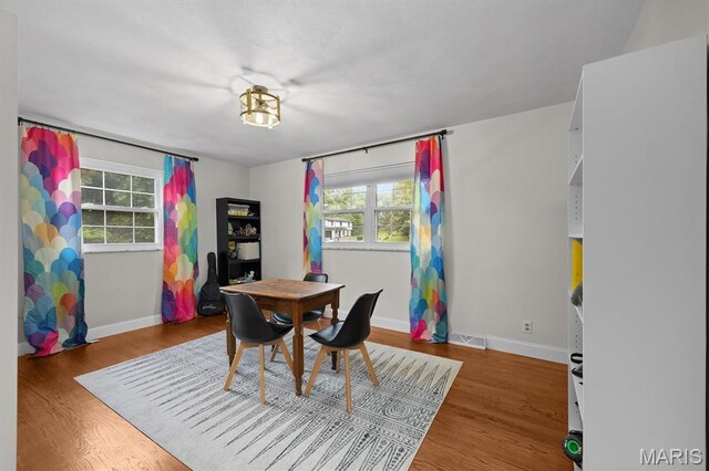 101 E Fairway Dr, Belleville, IL 62223 - dining area featuring plenty of natural light, wood finished floors, and a desk