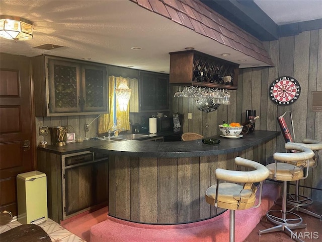 12746 Rolling Hills Dr, Trenton, IL 62293 - indoor wet bar with wood walls