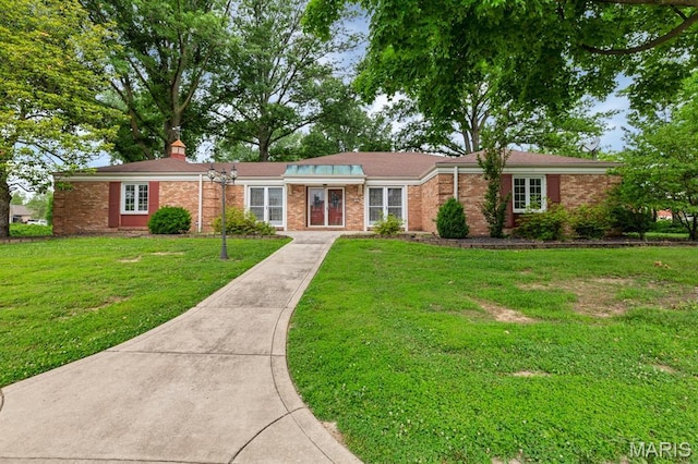 10 Rio Vista Dr, Frontier Township, MO 63303 - ranch-style home with a front lawn and brick siding