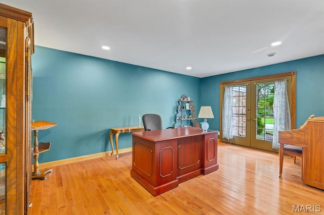 10 Rio Vista Dr, Frontier Township, MO 63303 - office with french doors, light wood-type flooring, and recessed lighting