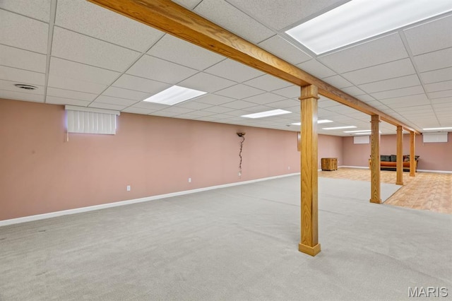 10 Rio Vista Dr, Frontier Township, MO 63303 - finished below grade area featuring a drop ceiling and carpet flooring