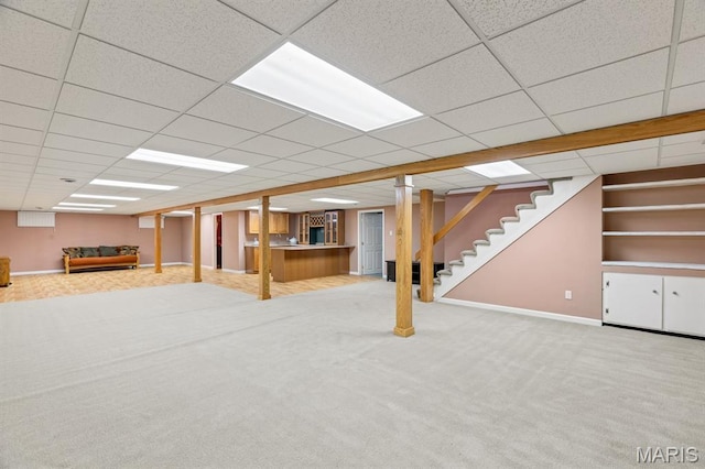 10 Rio Vista Dr, Frontier Township, MO 63303 - finished basement featuring stairway, carpet floors, and a drop ceiling
