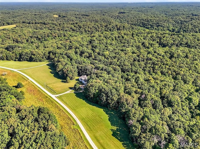 23827 Falcon Ridge Rd, Warrenton, MO 63383 - aerial view of property and surrounding area featuring a heavily wooded area