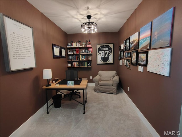 4100 Forest Park Ave Unit 322, Saint Louis, MO 63108 - office space with carpet flooring and a chandelier