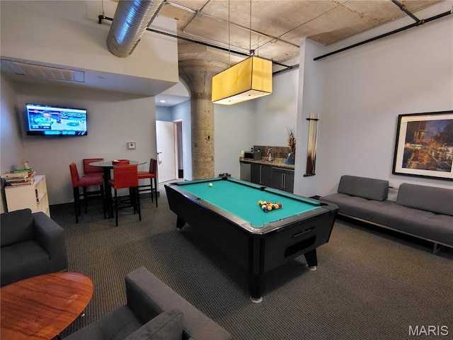 4100 Forest Park Ave Unit 322, Saint Louis, MO 63108 - rec room with carpet floors and billiards table