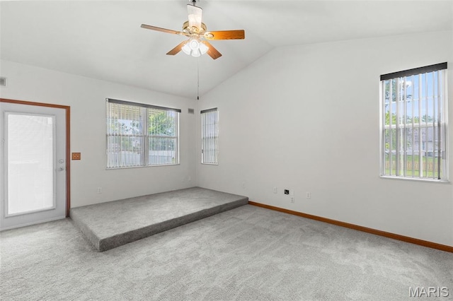3779 Michael John Dr, Swansea, IL 62226 - carpeted empty room featuring lofted ceiling and ceiling fan