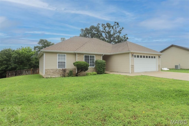 278 Settlers Pass, Waynesville, MO 65583 - ranch-style home with a garage, driveway, and stone siding