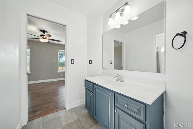 1408 Elm Tree Rd, Troy, MO 63379 - bathroom with vanity and ceiling fan