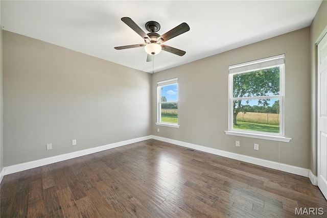 1408 Elm Tree Rd, Troy, MO 63379 - spare room featuring a ceiling fan and wood finished floors