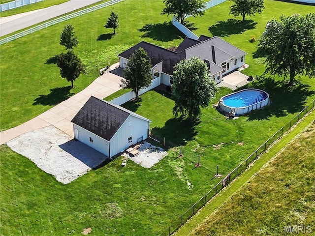 1408 Elm Tree Rd, Troy, MO 63379 - aerial view of property and surrounding area featuring a pool area