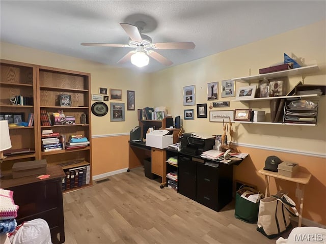 3 Crabapple Ln, Glen Carbon, IL 62034 - office with ceiling fan and wood finished floors