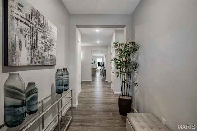 191 Noahs Mill Dr, Lake St Louis, MO 63367 - corridor featuring dark wood finished floors and recessed lighting